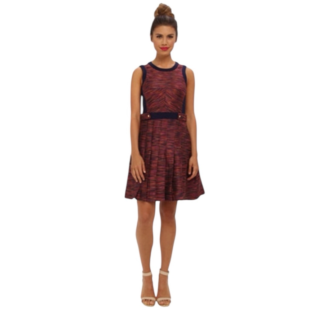NEW Ali Ro Space Dyed Jacquard Sleeveless Dress Candy Apple Multicolor Size 4